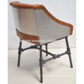Industrial Exclusive Leather Chair Cast Iron Pipe Base Metal Coated